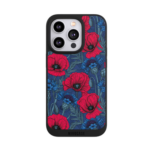 Apple iPhone 14 Pro NIVOpure Poppies and Cornflowers on Blue