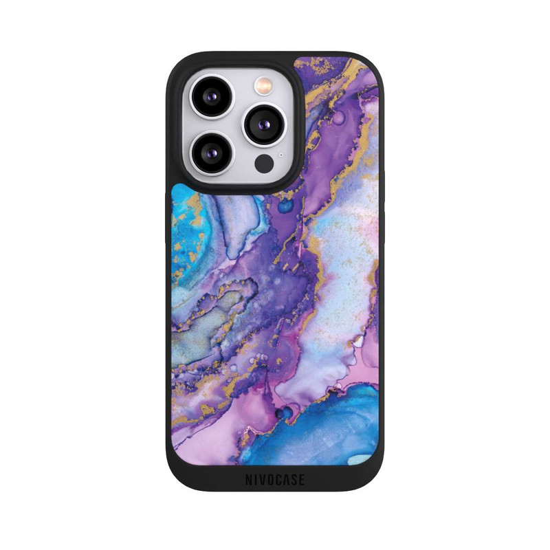iPhone 14 Pro NIVOpure Encre tourbillonnante violette et bleue