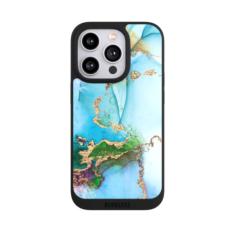 iPhone 14 Pro NIVOpure Bunter Marmor-Glitzer-Look