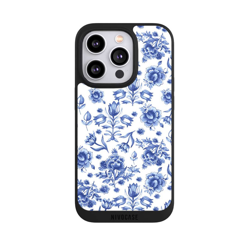 iPhone 14 Pro NIVOpure Blaues Blumenmuster