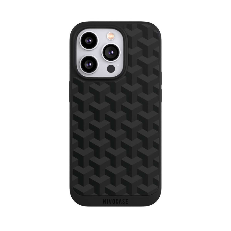 iPhone 14 Pro NIVOpure Black Isometric Pattern