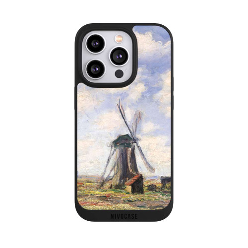Apple iPhone 14 Pro NIVOpure Tulip Fields with the Rijnsburg Windmil by Claude Monet
