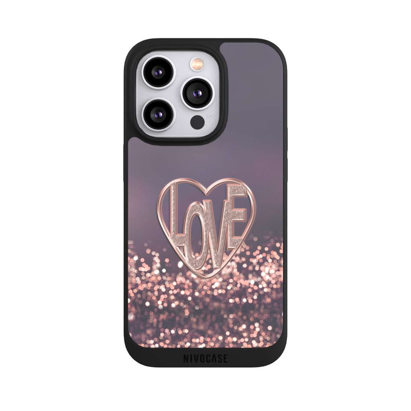 iPhone 14 Pro NIVOpure LOVE Glitzerrosa