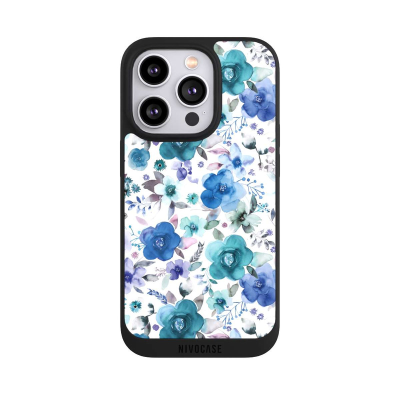 iPhone 14 Pro NIVOpure Bouquets de fleurs d'hiver bleu