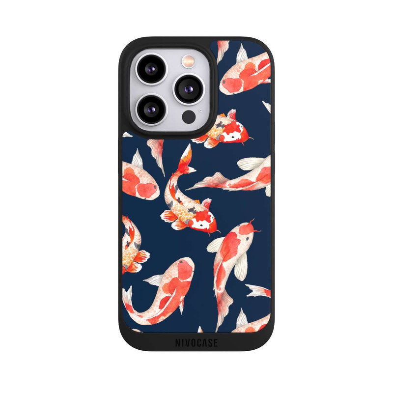 iPhone 14 Pro NIVOpure Koi auf blauem Hintergrund