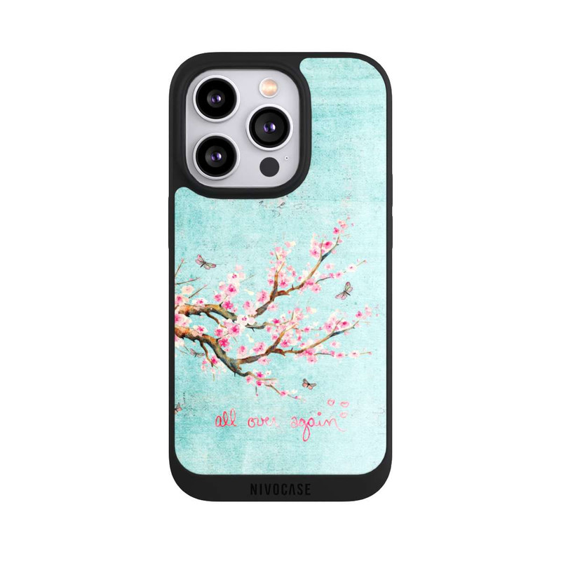iPhone 14 Pro NIVOpure Kirschblütenbaummuster Blau