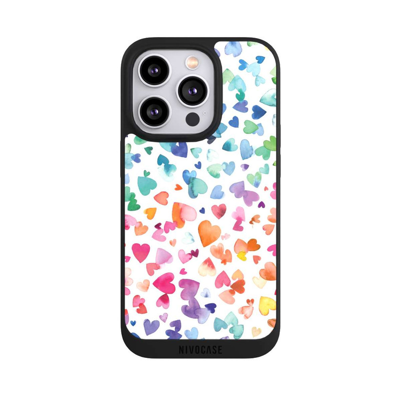 iPhone 14 Pro NIVOpure Coeurs d'amour aquarelle