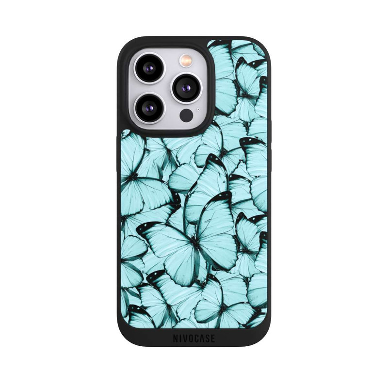 iPhone 14 Pro NIVOpure Teal Schmetterlinge