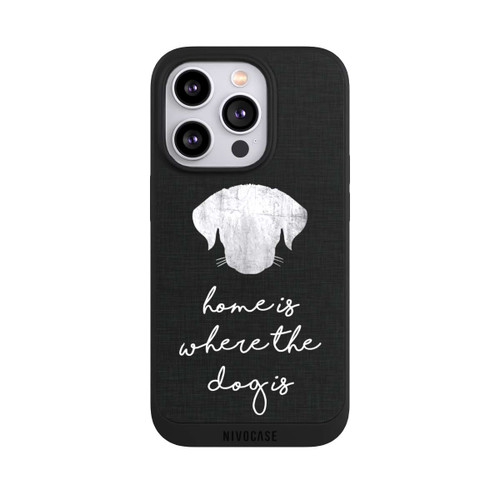 Apple iPhone 14 Pro NIVOpure Home Is Where The Dog Is - Blanc sur noir