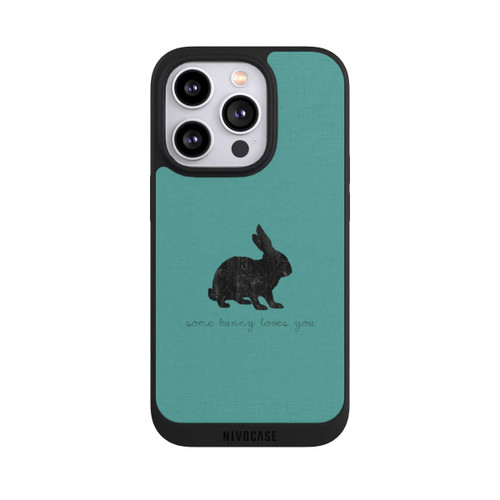 Apple iPhone 14 Pro NIVOpure Some Bunny Loves You - Noir sur turquoise