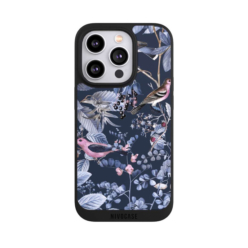 iPhone 14 Pro NIVOpure Oiseaux et Baies Bleu