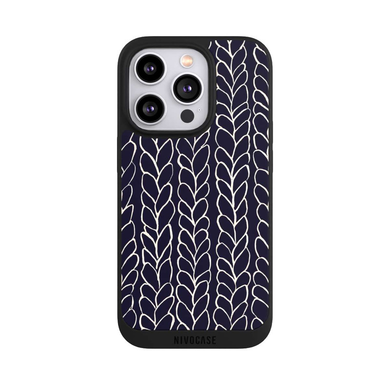 iPhone 14 Pro NIVOpure Wool Braids Drawings Navy