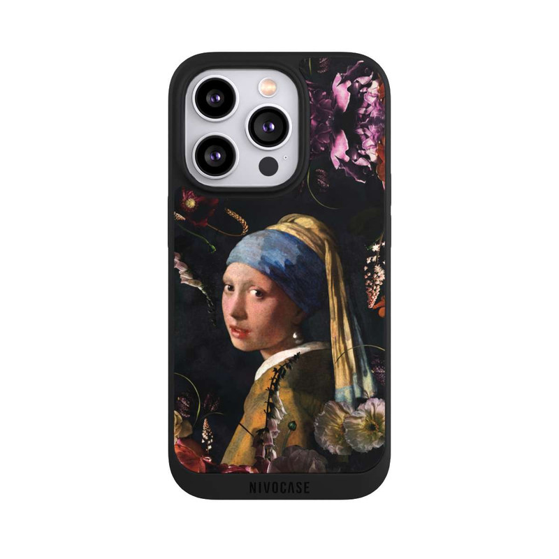 iPhone 14 Pro NIVOpure Fille avec une boucle d'oreille en perles Roses