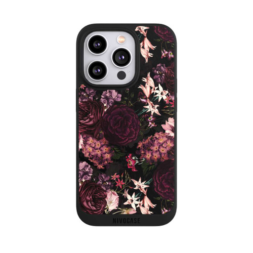 Apple iPhone 14 Pro NIVOpure Blumentapete dunkelviolett