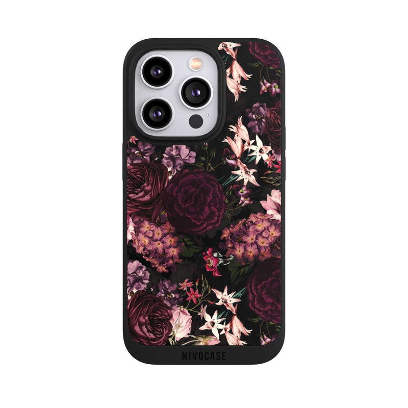 iPhone 14 Pro NIVOpure Fond Fleur Violet Foncé
