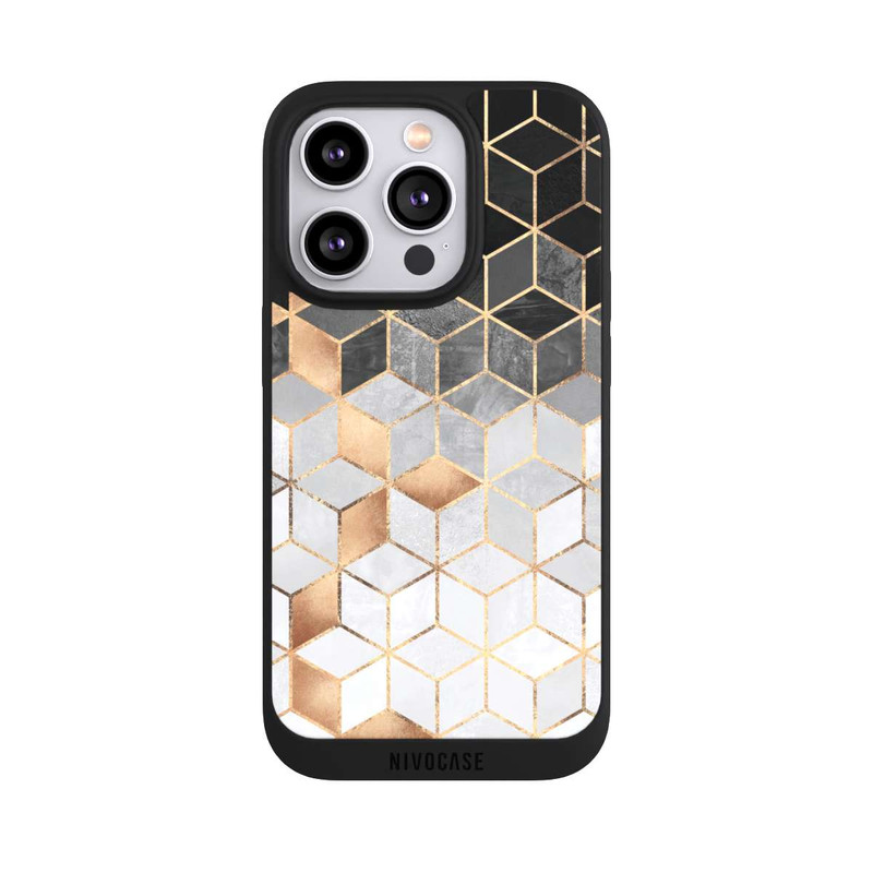iPhone 14 Pro NIVOpure Würfel dunkel und gold