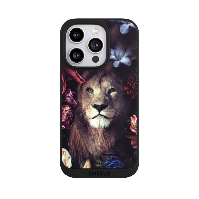 iPhone 14 Pro NIVOpure Löwe Blumenrahmen