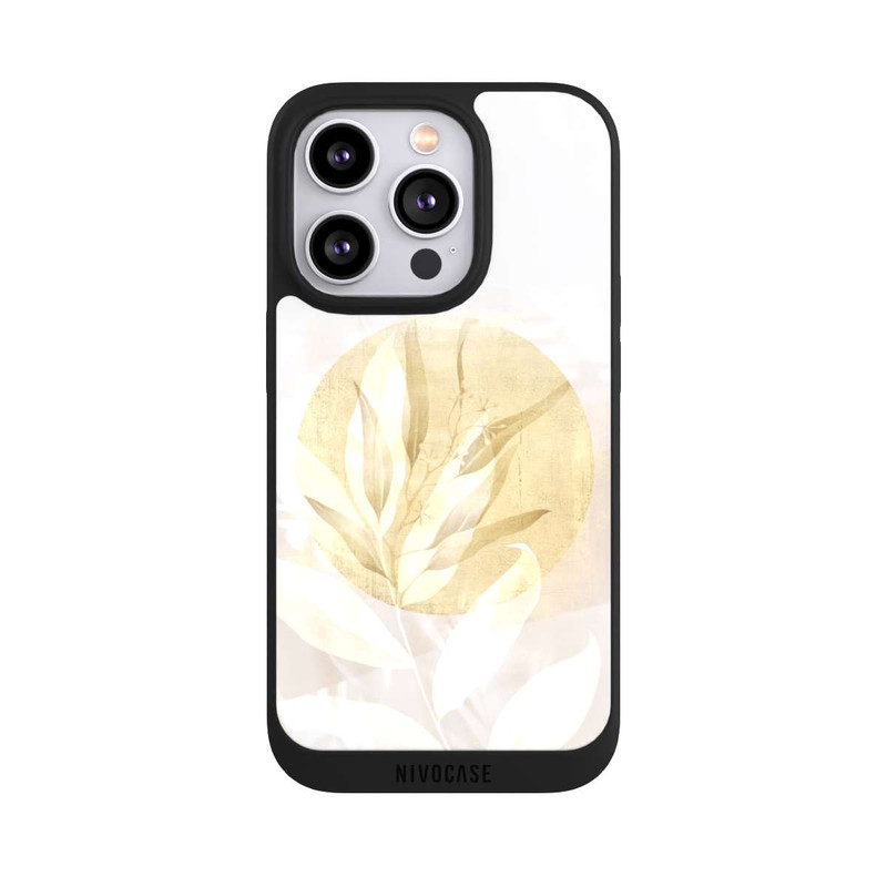iPhone 14 Pro NIVOpure Boho Gold Blumen Kunst