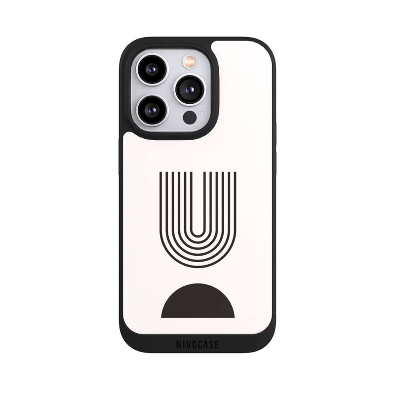 iPhone 14 Pro NIVOpure Moderne Kunst Schwarze Linien