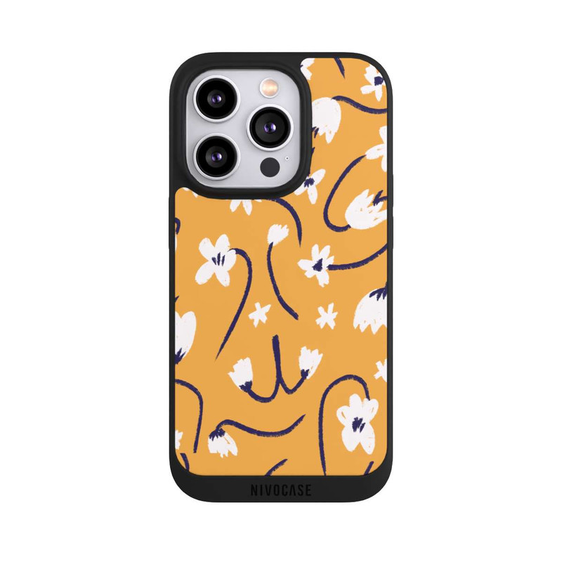 iPhone 14 Pro NIVOpure Pattern Petites Fleurs Jaunes