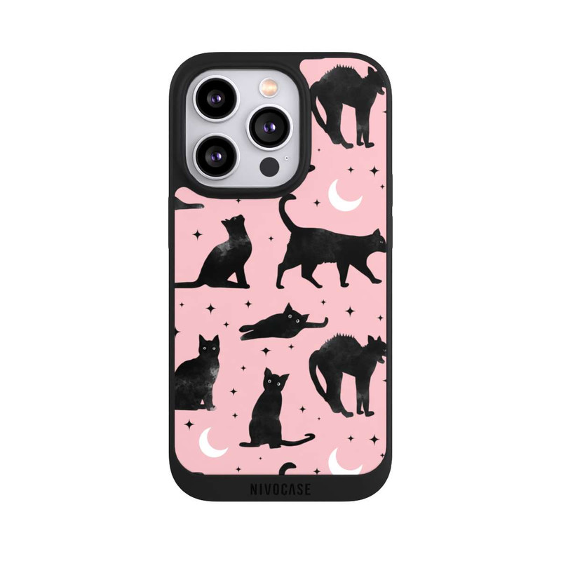 iPhone 14 Pro NIVOpure Lune & Chats Fond Rose
