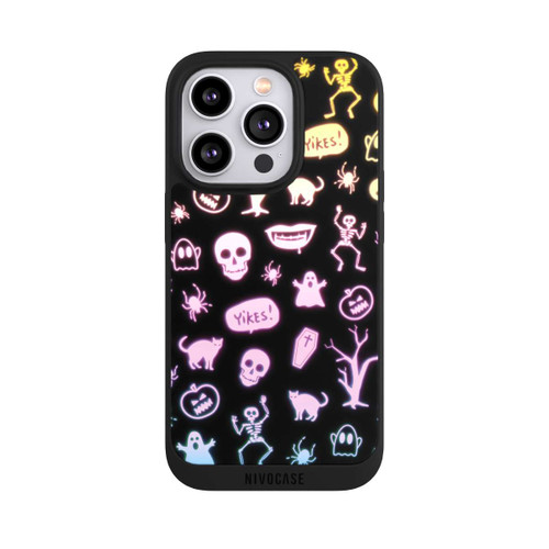 Apple iPhone 14 Pro NIVOpure Neon Halloween Stickers Black Background