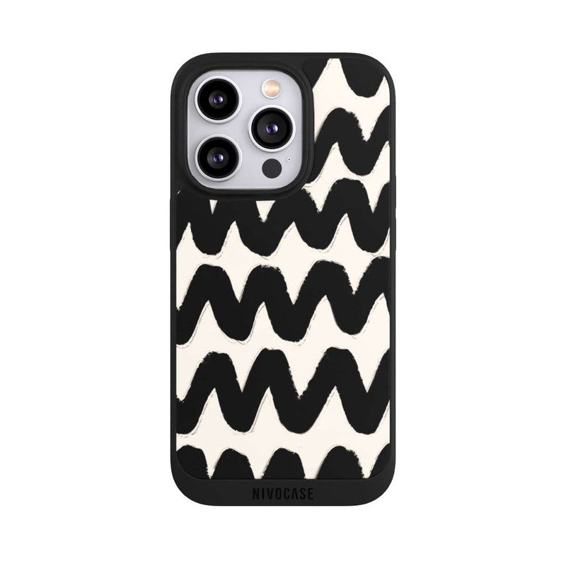iPhone 14 Pro NIVOpure Vagues Noires Pattern