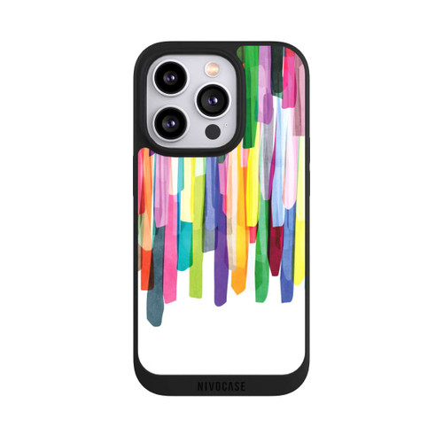 Apple iPhone 14 Pro NIVOpure Rayures colorées fond blanc