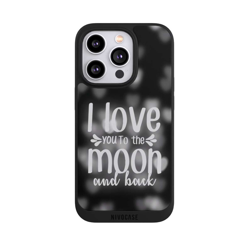 iPhone 14 Pro NIVOpure I Love You to The Moon And Back Black Hearts