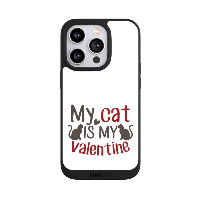 iPhone 14 Pro NIVOpure Meine Katze ist mein Valentine Weiß