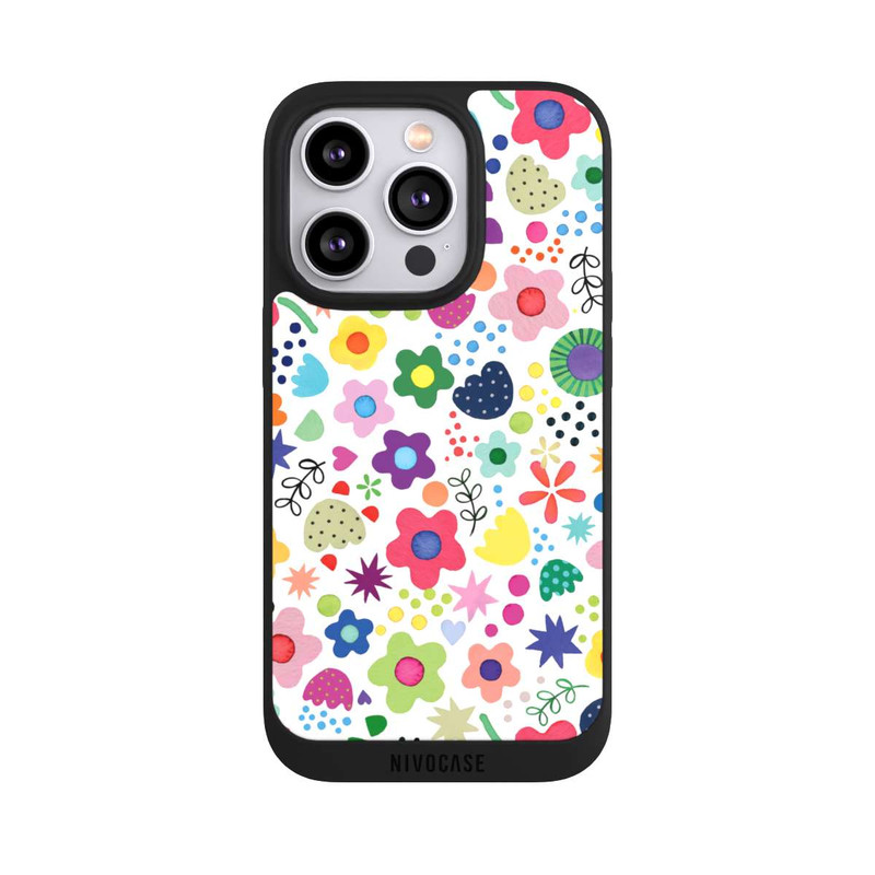 iPhone 14 Pro NIVOpure Psychedelische Blumen bunt