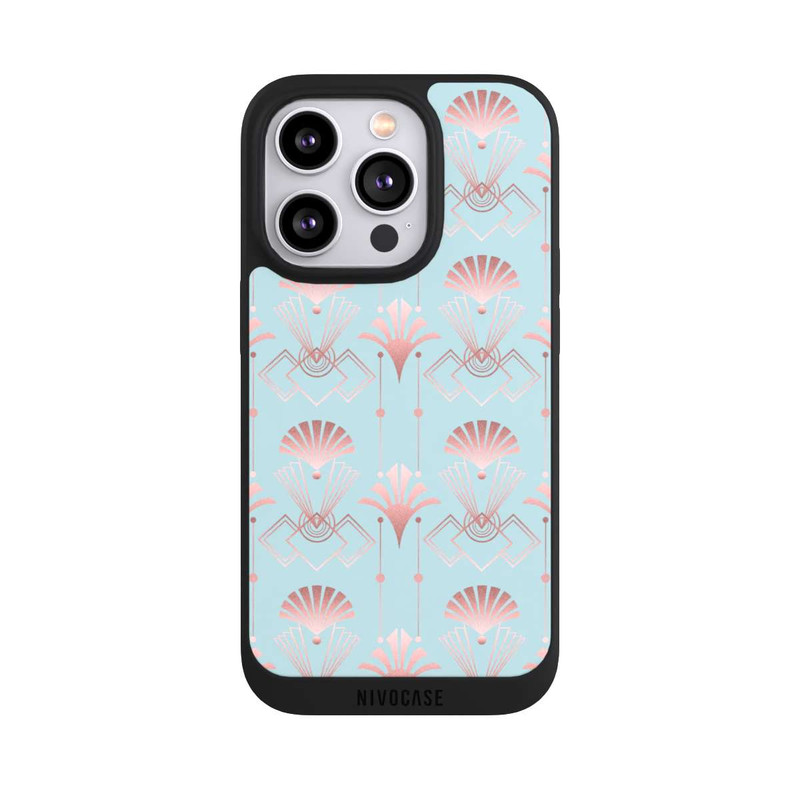 iPhone 14 Pro NIVOpure Art Deco Rose Gold Elegance Blue