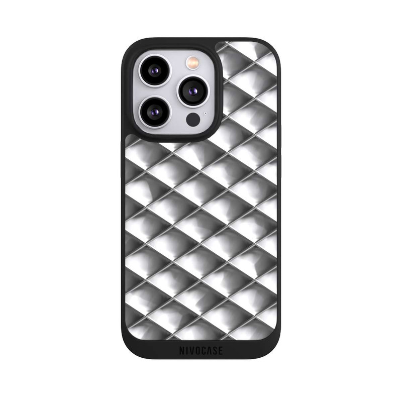 iPhone 14 Pro NIVOpure Glamour Silver Squares