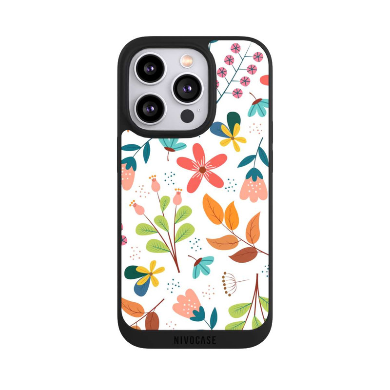 iPhone 14 Pro NIVOpure Flowers and Leaves white