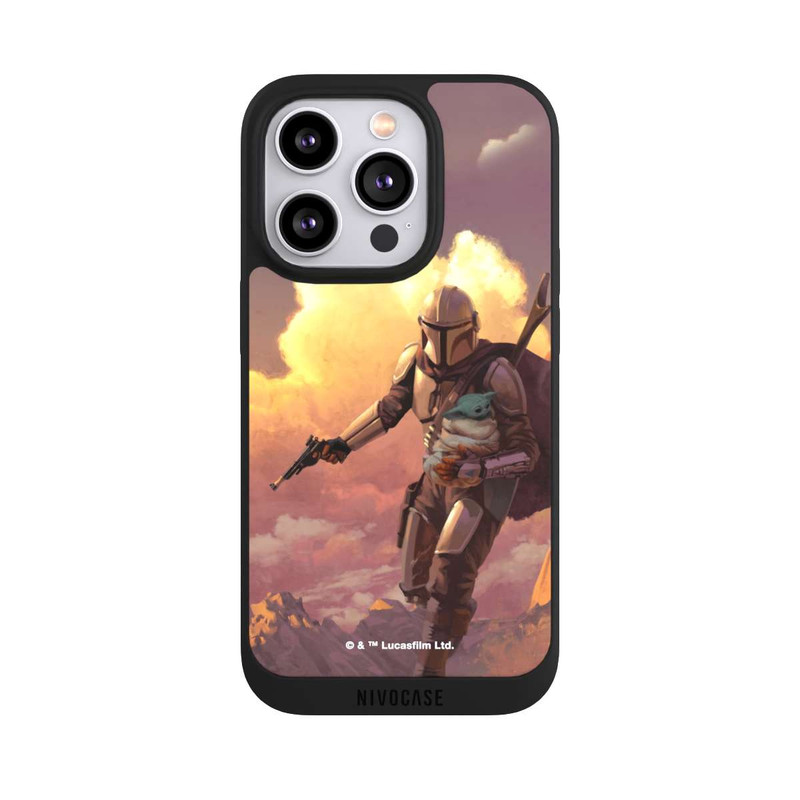 iPhone 14 Pro NIVOpure Les nuages ​​du coucher du soleil Mandalorien et Grogu