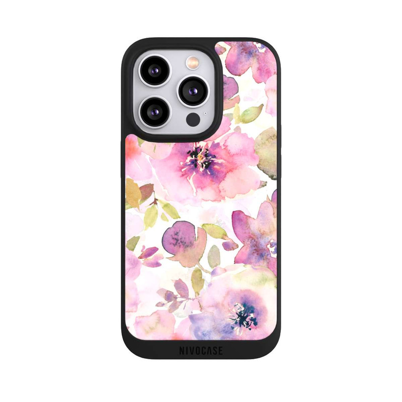 iPhone 14 Pro NIVOpure Pink Flowers Wallpaper