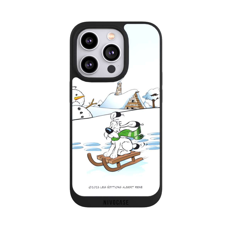 iPhone 14 Pro NIVOpure Idéfix fait du traîneau