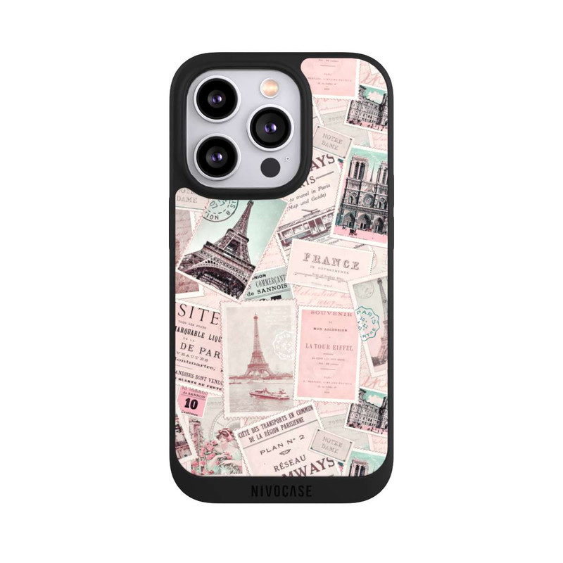 iPhone 14 Pro NIVOpure Vintage Paris Postcards Pattern