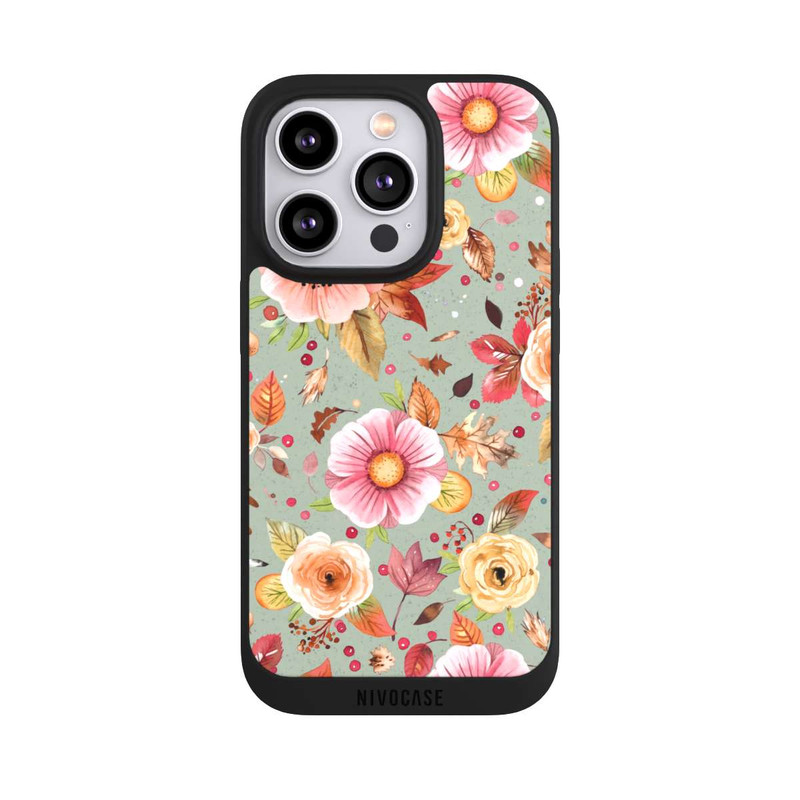iPhone 14 Pro NIVOpure Fleurs d'automne Vert tendre