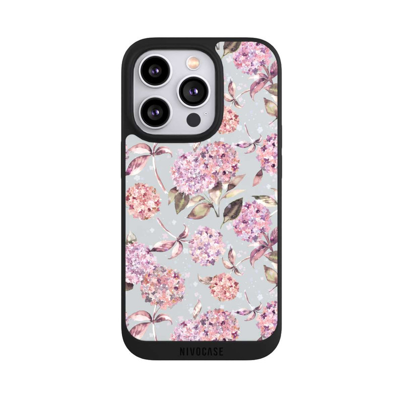 iPhone 14 Pro NIVOpure Pastel Magic Hydrangea Floral Watercolor Pink