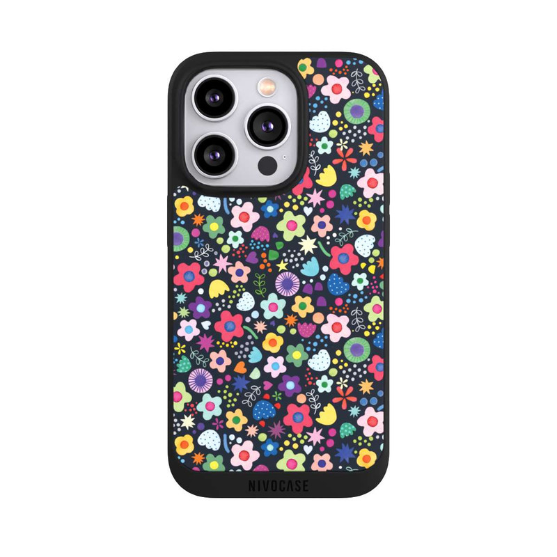 iPhone 14 Pro NIVOpure Psychedelic Flowers Multi Black