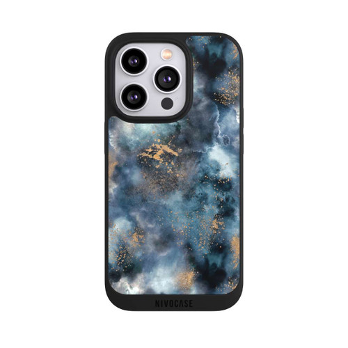 Apple iPhone 14 Pro NIVOpure Smoky Marble Watercolor Navy