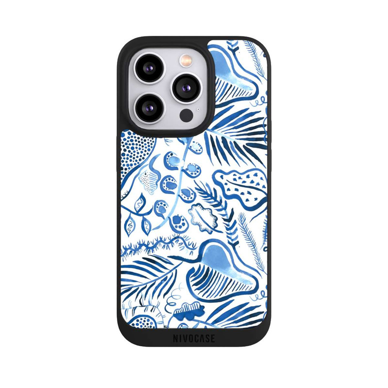 iPhone 14 Pro NIVOpure Tropical Forest Leaves Blue