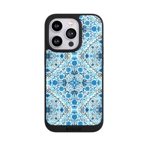 Apple iPhone 14 Pro NIVOpure Blue Floral Tiles