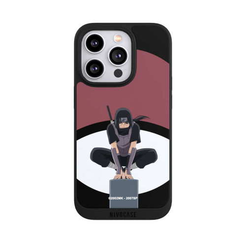 Apple iPhone 14 Pro NIVOpure Itachi Uchiha Symbol Schwarzer Hintergrund