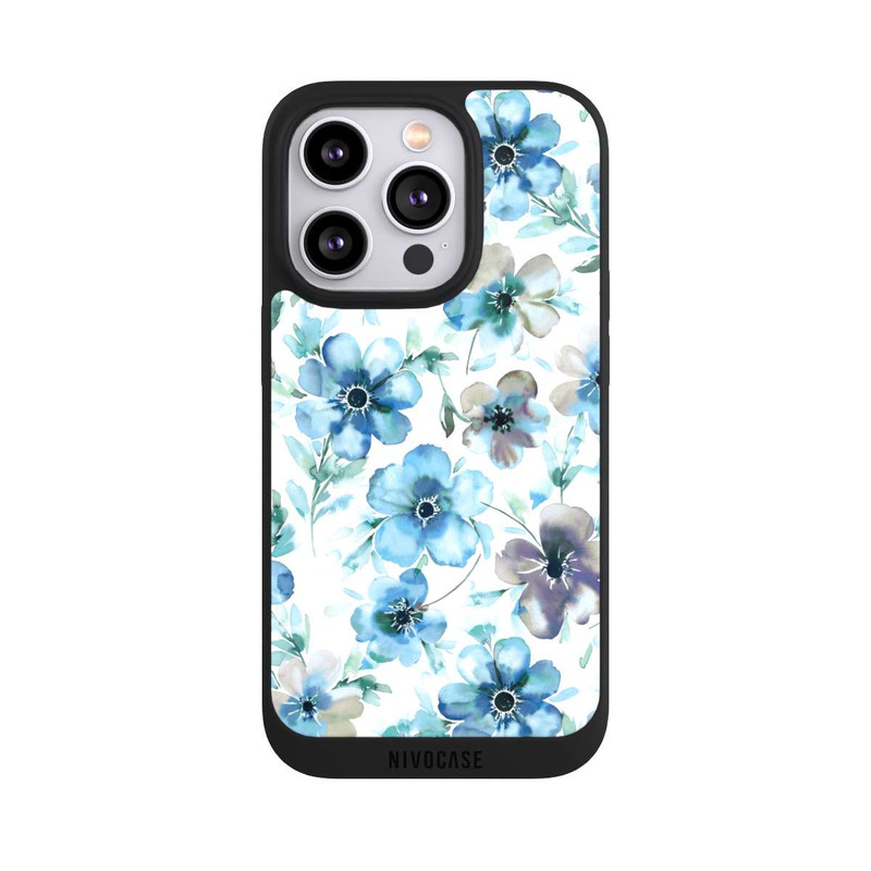 iPhone 14 Pro NIVOpure Blaues Blumenmuster Trendy
