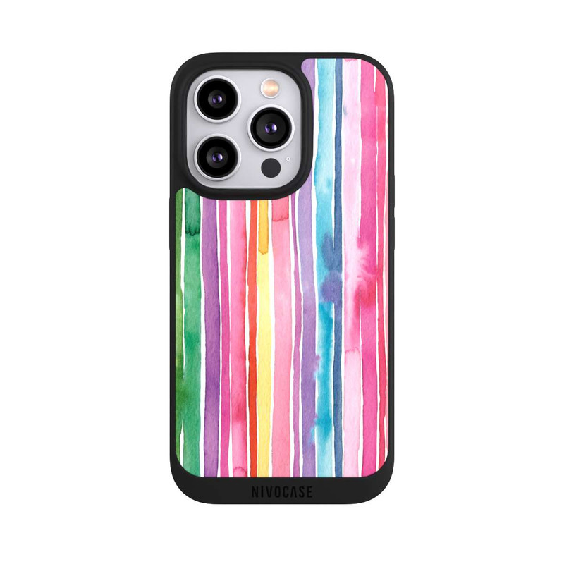 iPhone 14 Pro NIVOpure Camouflage Rayures arc-en-ciel