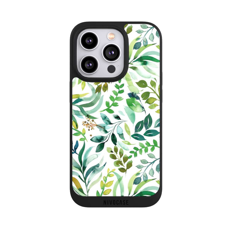 iPhone 14 Pro NIVOpure Watercolor Palms Leaves Botanical Green