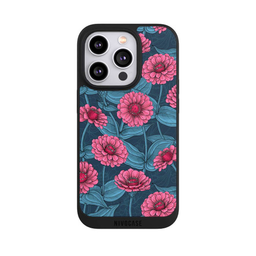 Apple iPhone 14 Pro NIVOpure Flower Pattern Pink And Blue Illustration