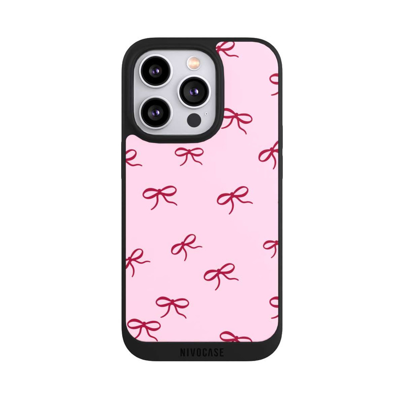 iPhone 14 Pro NIVOpure Bows Red Pink Pattern